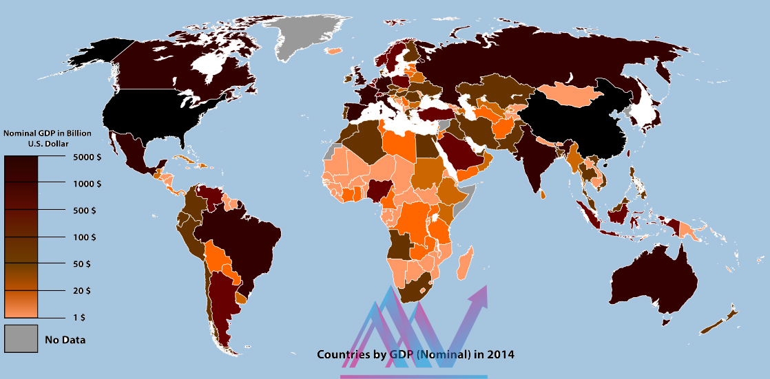 سرانه تولید ناخالص داخلی کشورها در سال 2014